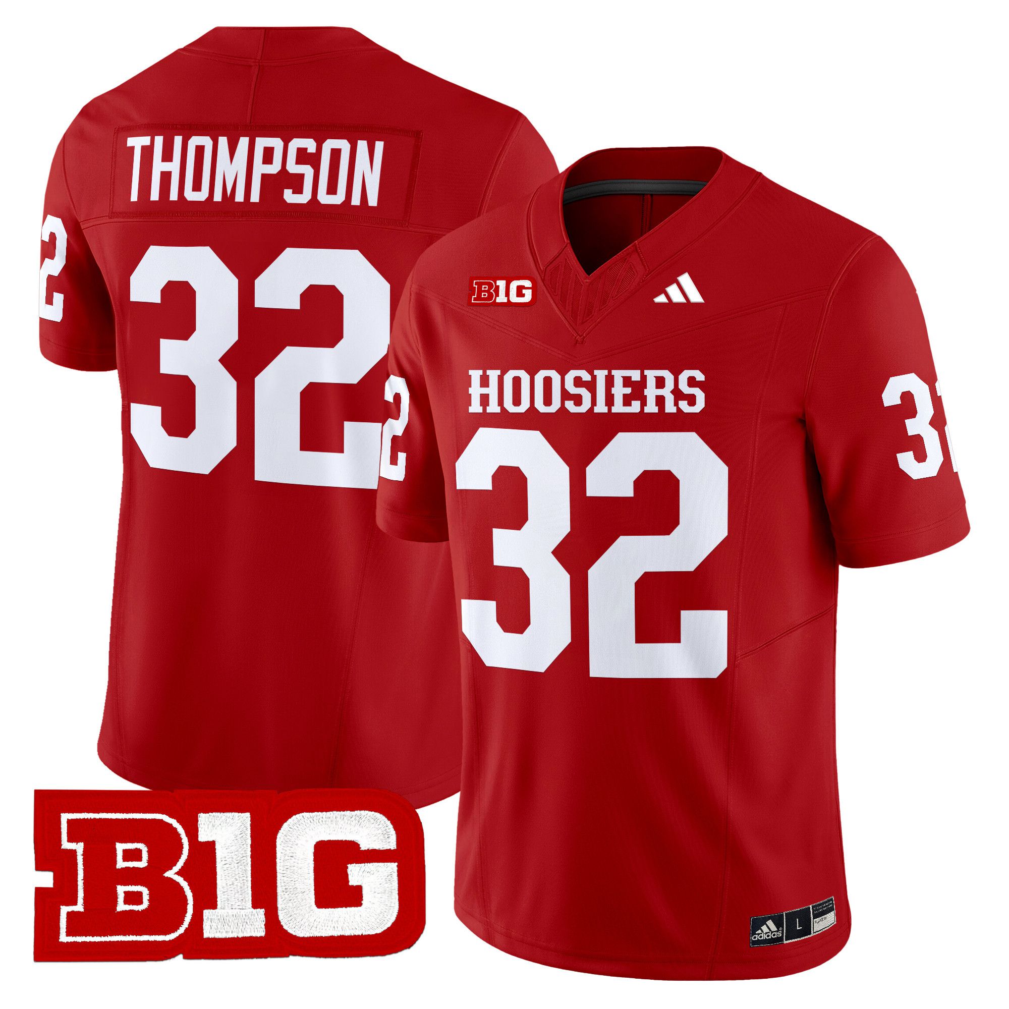 Men Indiana Hoosiers #32 Thompson Red 2024 Vapor Limited NCAA Jersey style 1